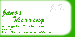 janos thirring business card